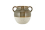 Inha Reactive Glaze Vase - Dark Olive & Natural