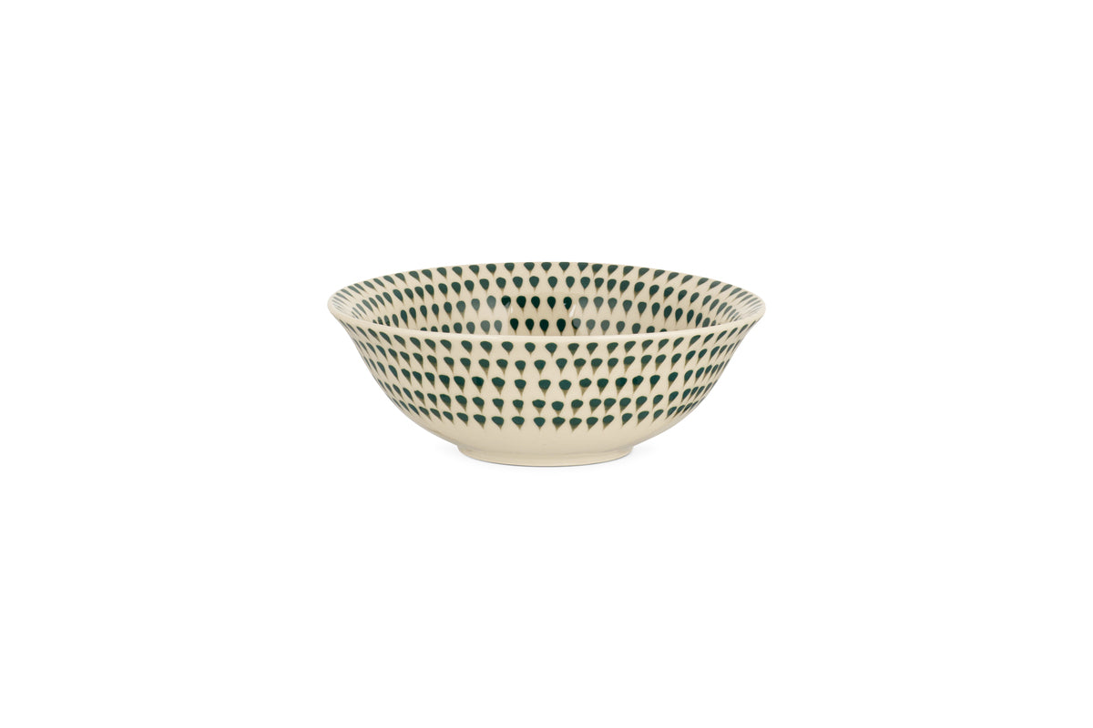 Juniper Drop Dinnerware Set - Cream & Juniper (Set of 12)