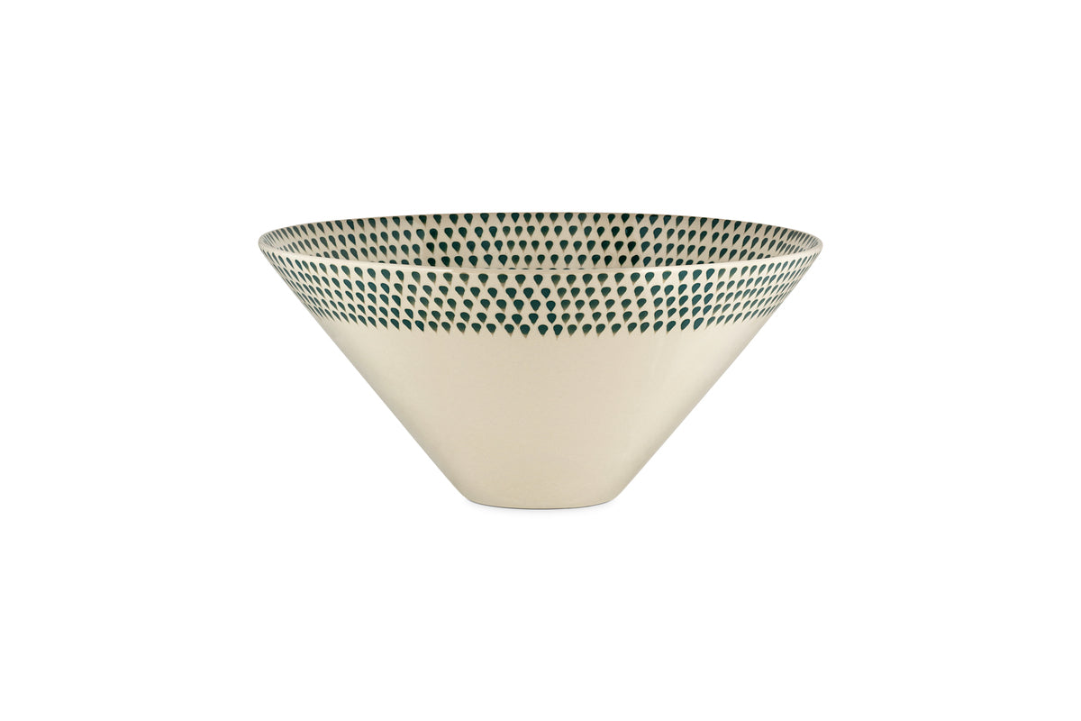 Juniper Drop Serving Bowl - Cream & Juniper - Medium