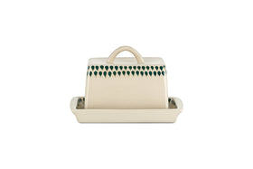 Juniper Drop Butter Dish - Cream & Juniper