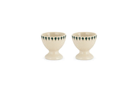 Juniper Drop Egg Cups - Cream & Juniper (Set of 2)