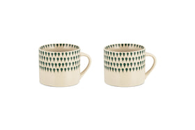Juniper Drop Mug - Cream & Juniper - Small (Set of 2)