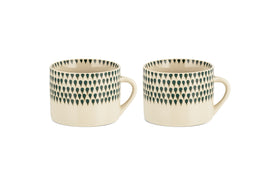 Juniper Drop Mug - Cream & Juniper - Large (Set of 2)
