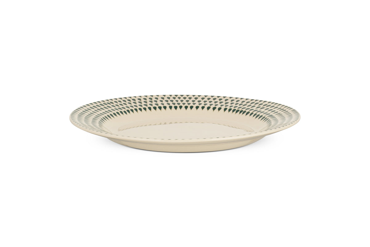 Juniper Drop Dinner Plate - Cream & Juniper