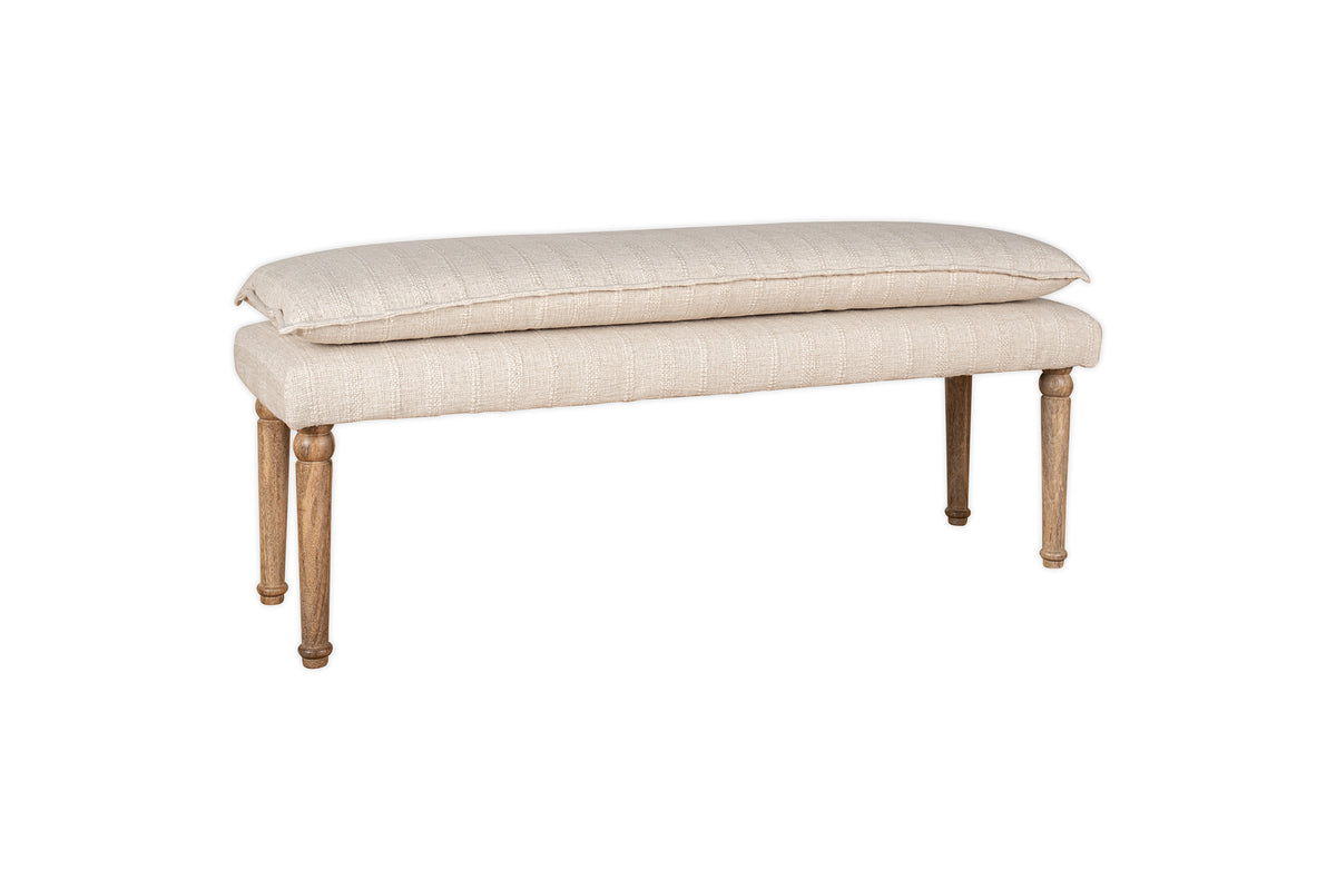 Kiana Cotton Upholstered Bench - Natural