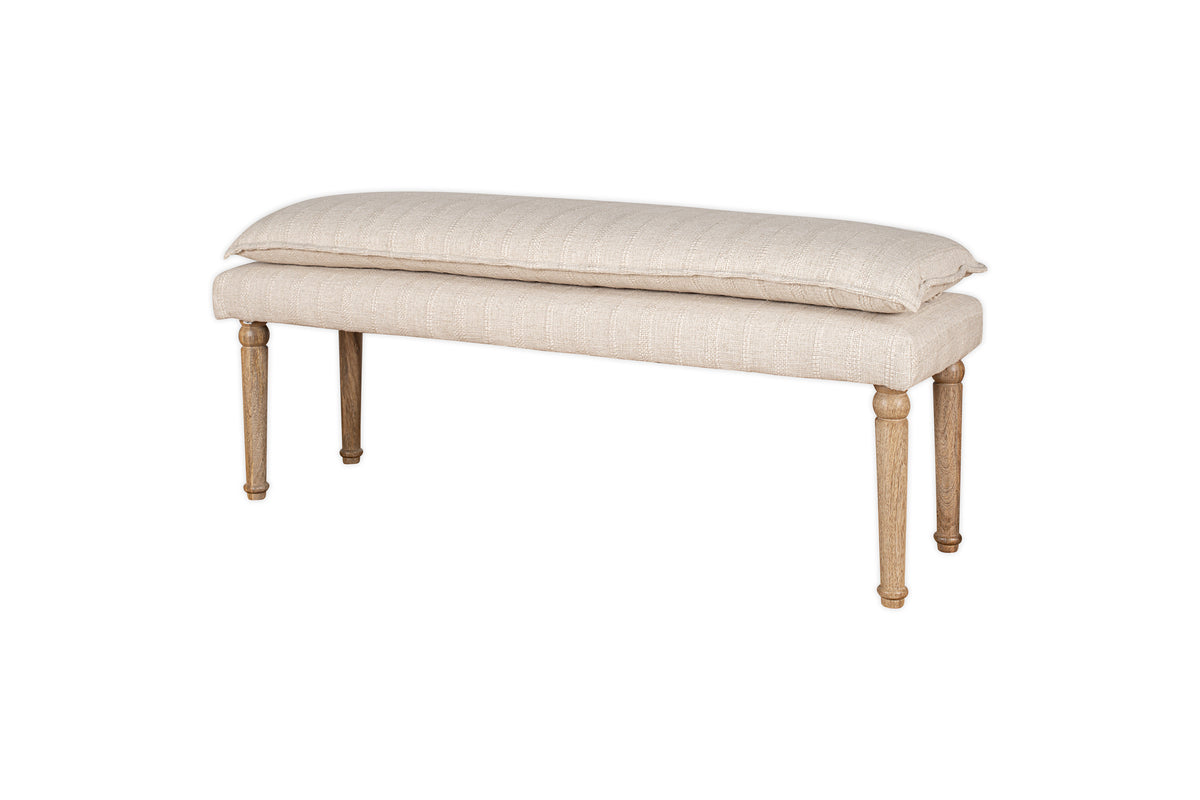 Kiana Cotton Upholstered Bench - Natural