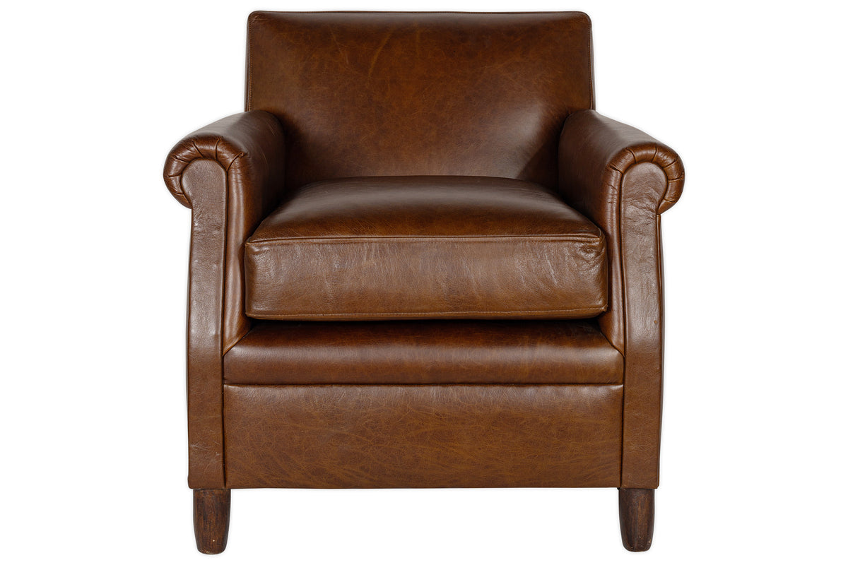 Knada Leather Armchair - Chocolate Brown