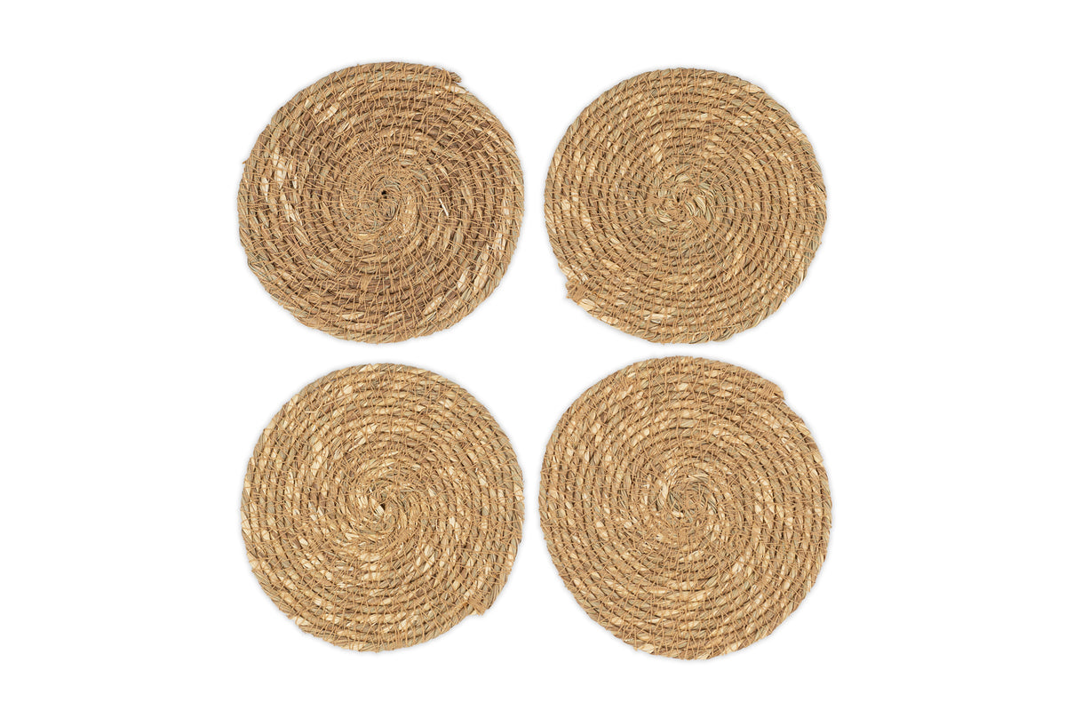 Keso Woven Coasters - Brown (Set of 4)