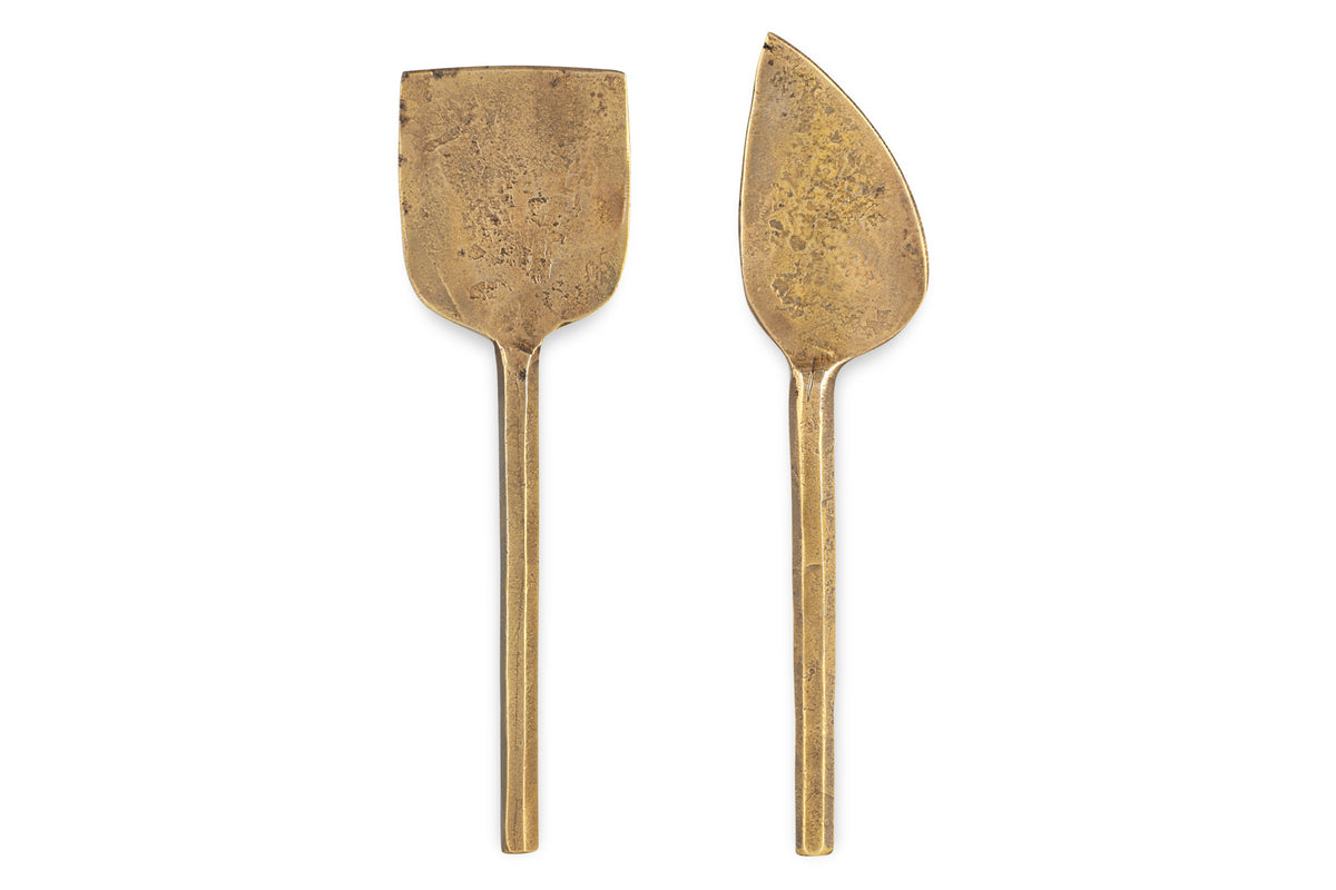 Kasa Cheese Knives - Antique Brass (Set of 2)