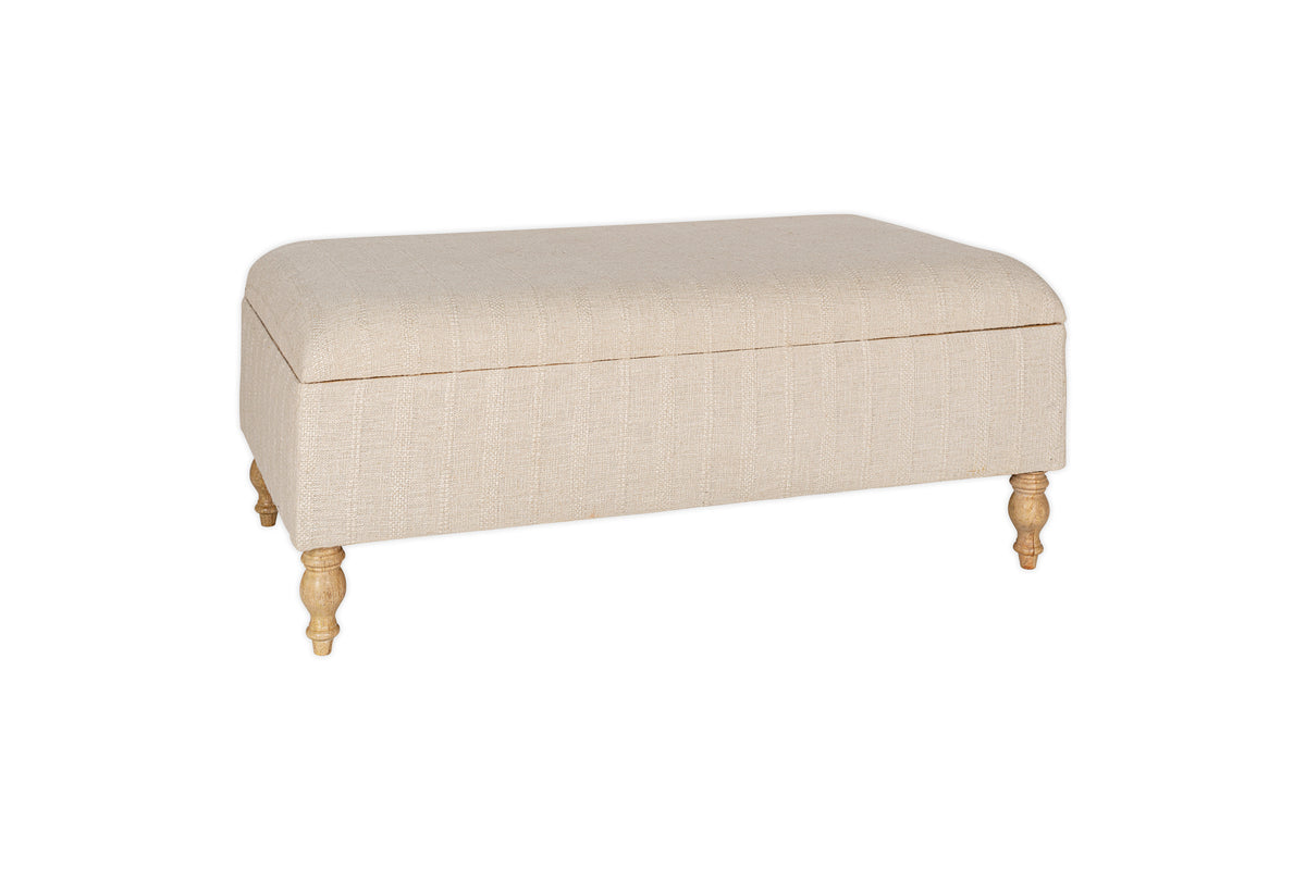 Kiana Upholstered Storage Ottoman - Natural