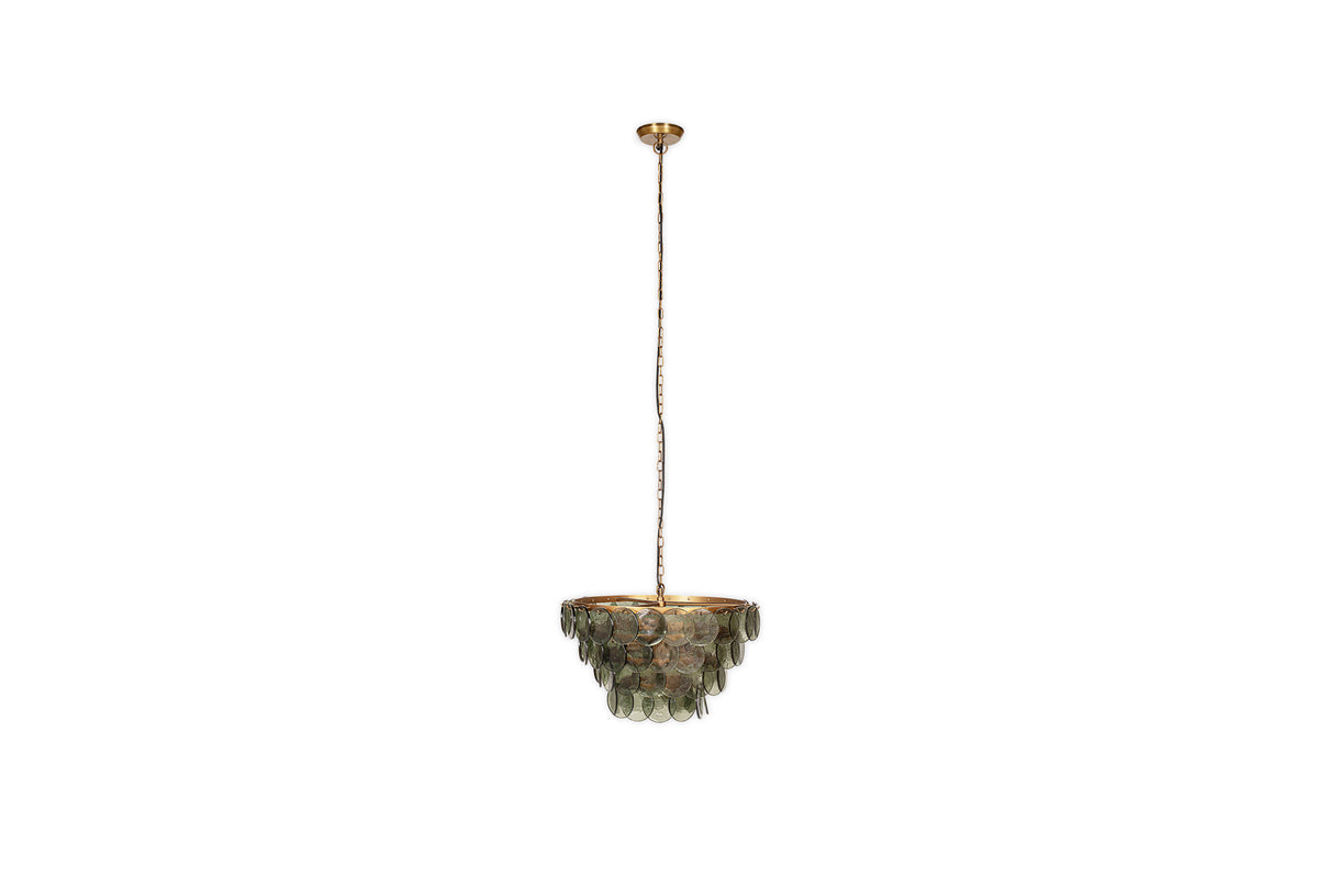 Kagitha Recycled Glass Chandelier - Green