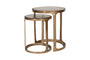 Khidki Cast Metal & Glass Nesting Side Tables - Antique Brass (Set of 2)