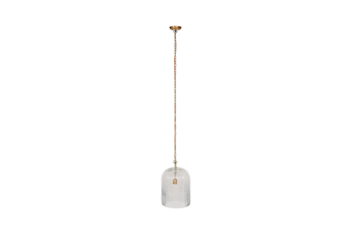 Lumina Fluted Recycled Glass Pendant - Clear