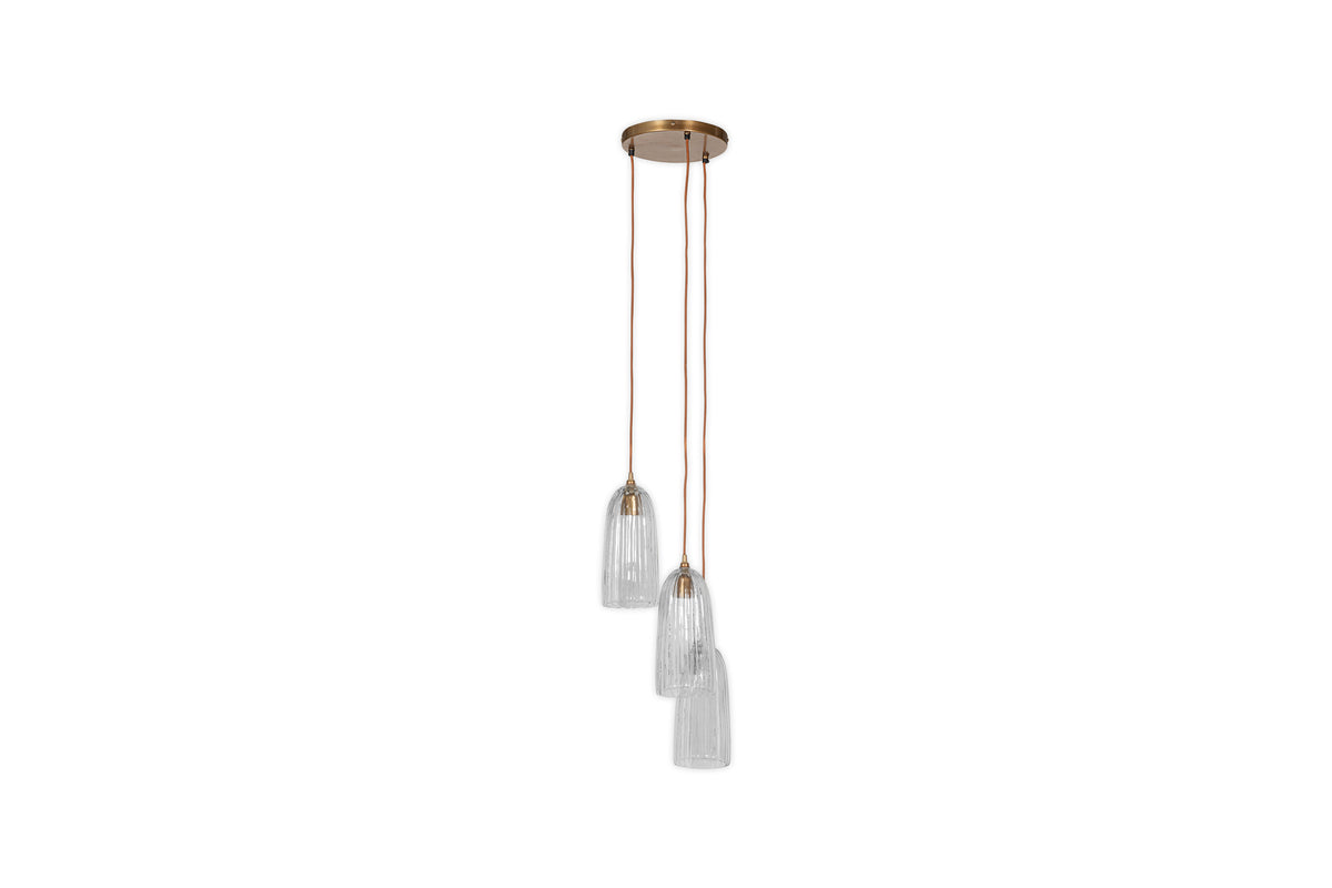 Lumina Fluted Recycled Glass Cluster Light - Clear