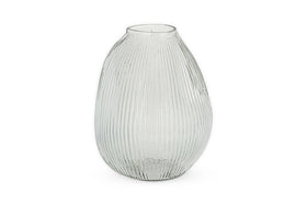 Linsy Ribbed Glass Vase - Clear