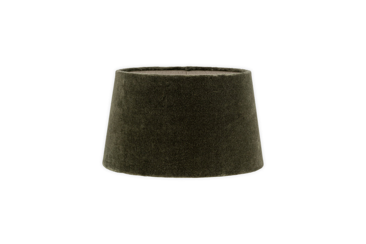 Mendai Velvet & Linen Lampshade - Moss Green