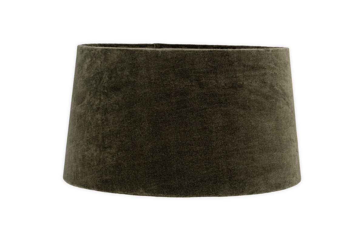 Mendai Velvet & Linen Lampshade - Moss Green