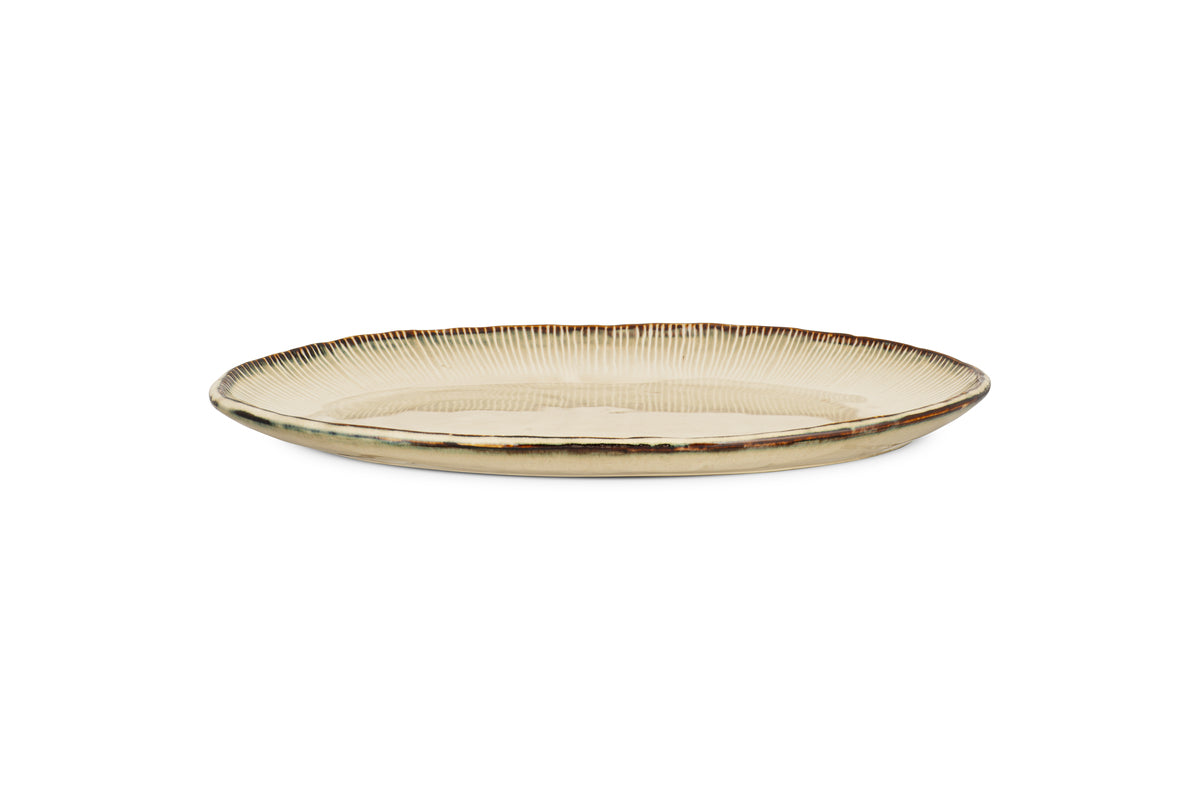 Malia Large Oval Platter - Cream