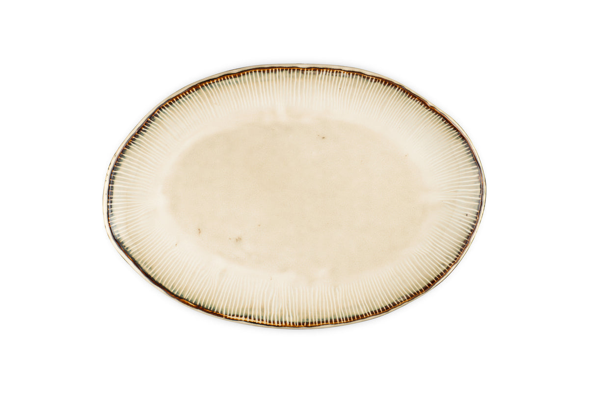 Malia Large Oval Platter - Cream