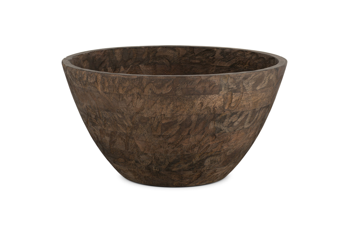 Nyati Wooden Serving Bowl - Dark Brown - Large