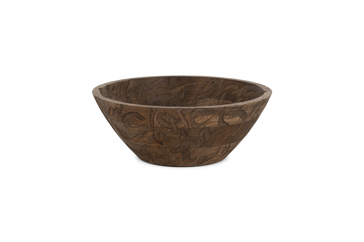 Nyati Wooden Serving Bowl - Dark Brown - Small