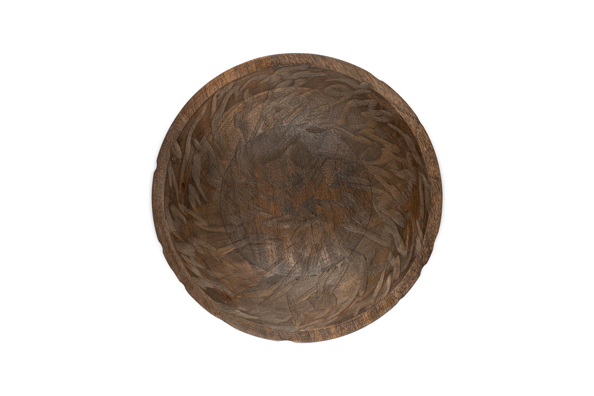 Nyati Wooden Serving Bowl - Dark Brown - Small