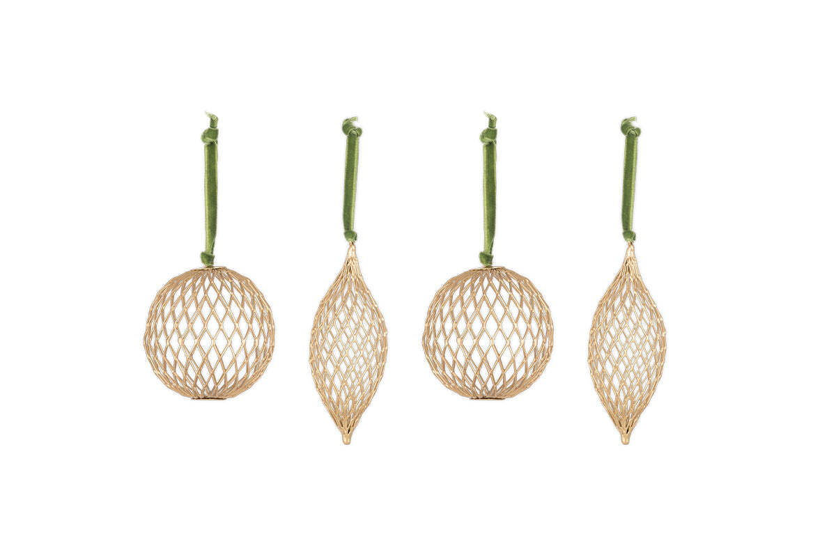 Nirav Wire Baubles - Brass (Set of 4)