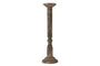 Nayati Rustic Wood Pillar Candle Stick - Dark Stain