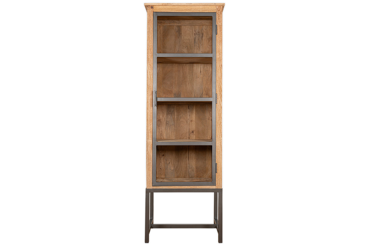 Nirvi Mango Wood & Iron Tall Cabinet - Black