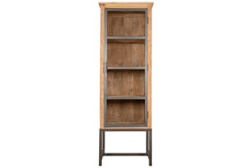 Nirvi Mango Wood & Iron Tall Cabinet - Black