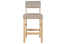 Nadeeka Linen Upholstered Counter Chair - Soft Grey