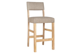 Nadeeka Linen Upholstered Counter Chair - Soft Grey