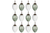 Enia Mini Hanging Egg Decoration - Antique Teal & Clear - (Set of 12)