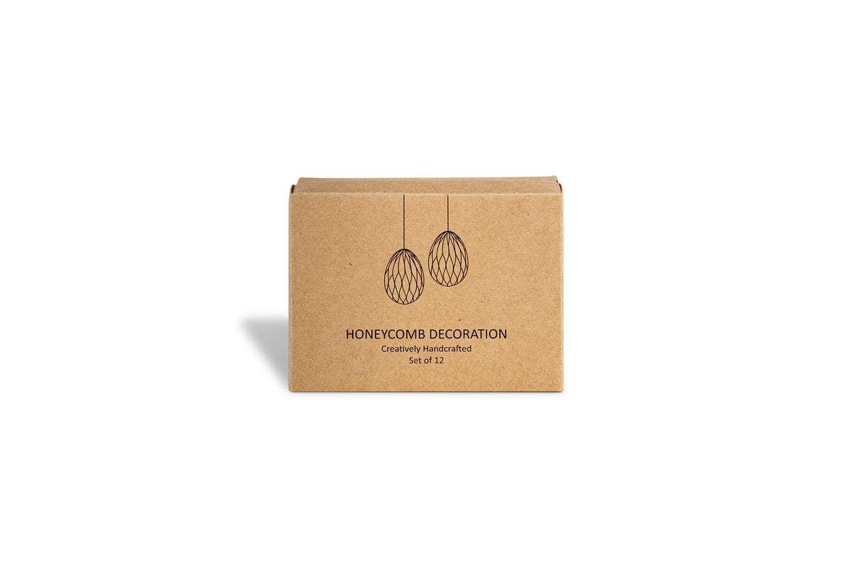 Piani Mini Hanging Paper Decoration - Natural & Moss - (Set of 12)