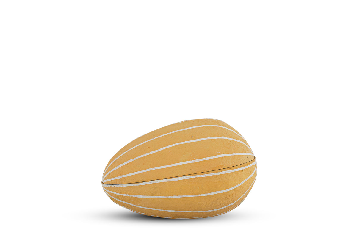 Surya Recycled Cotton Paper Side Opening Egg - Ochre & Cream