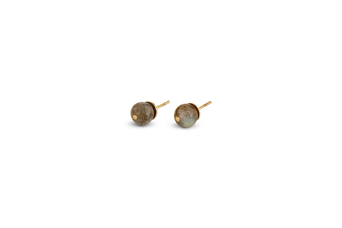 Marai Labradorite Stud Earrings - Labradorite & Gold