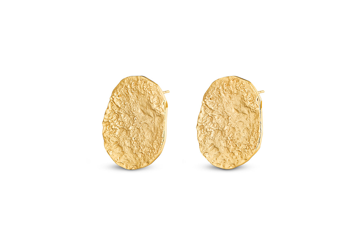 Oya Hammered Earrings - Gold