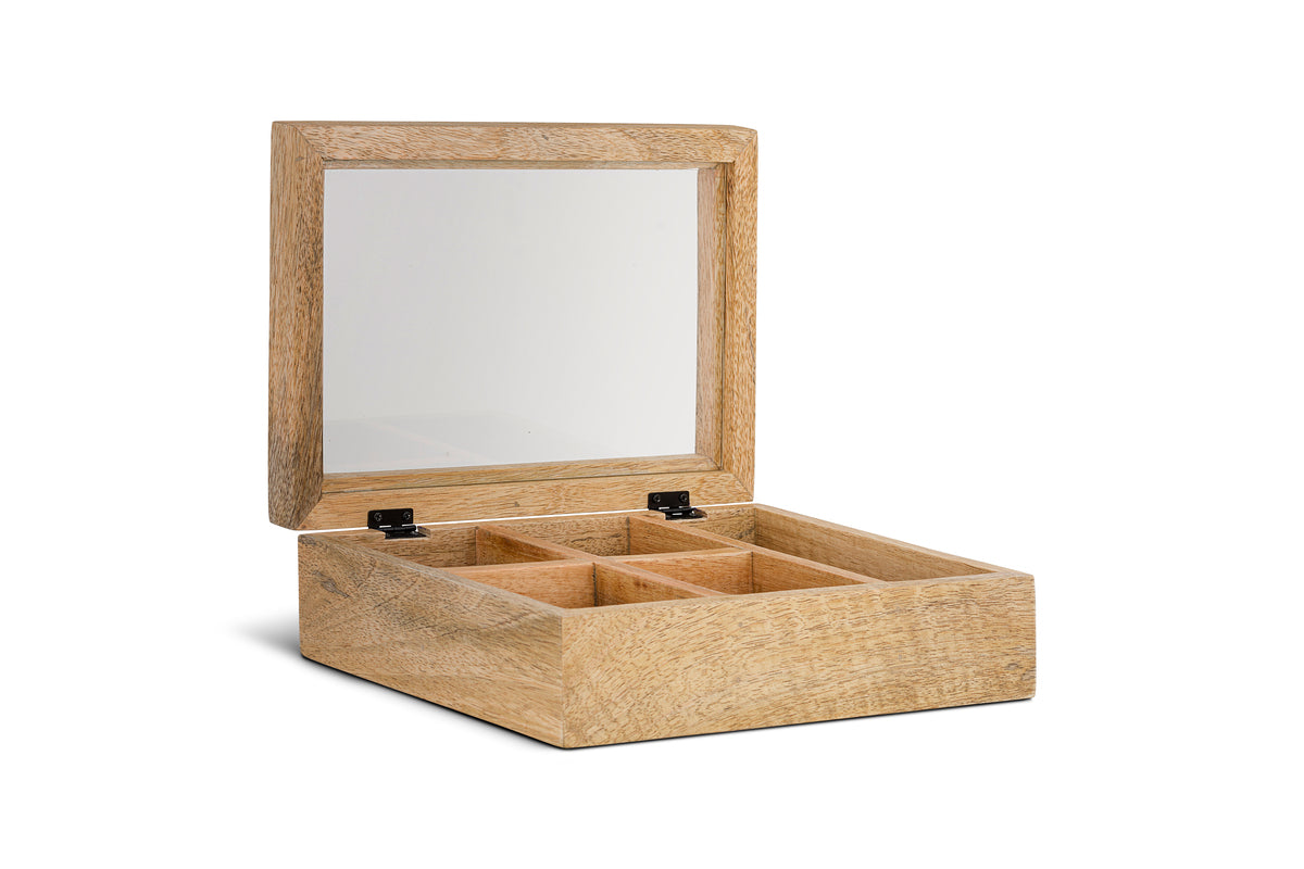 Kabani Mango Wood Jewellery Box - Natural