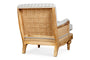 Abe Deconstructed Linen Armchair - Stripe - Natural