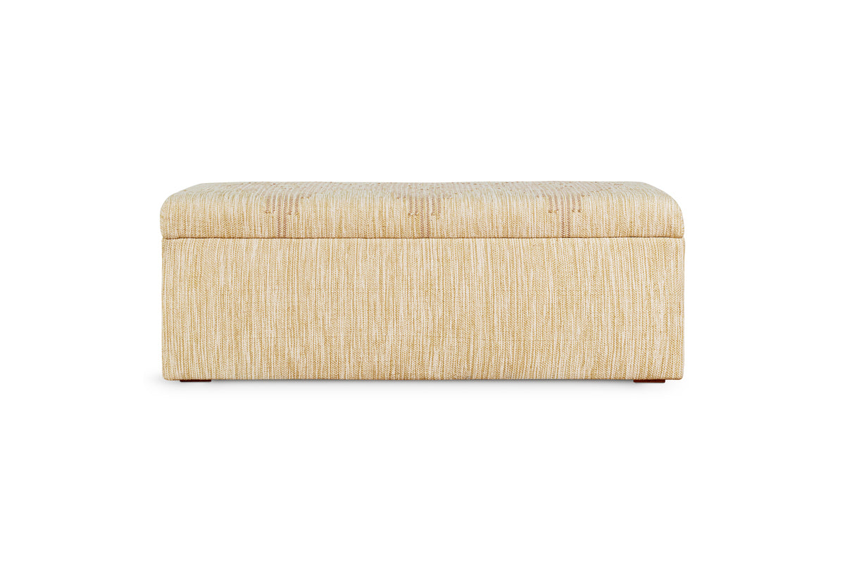 Aranya Cotton & Jute Upholstered Storage Bench - Natural