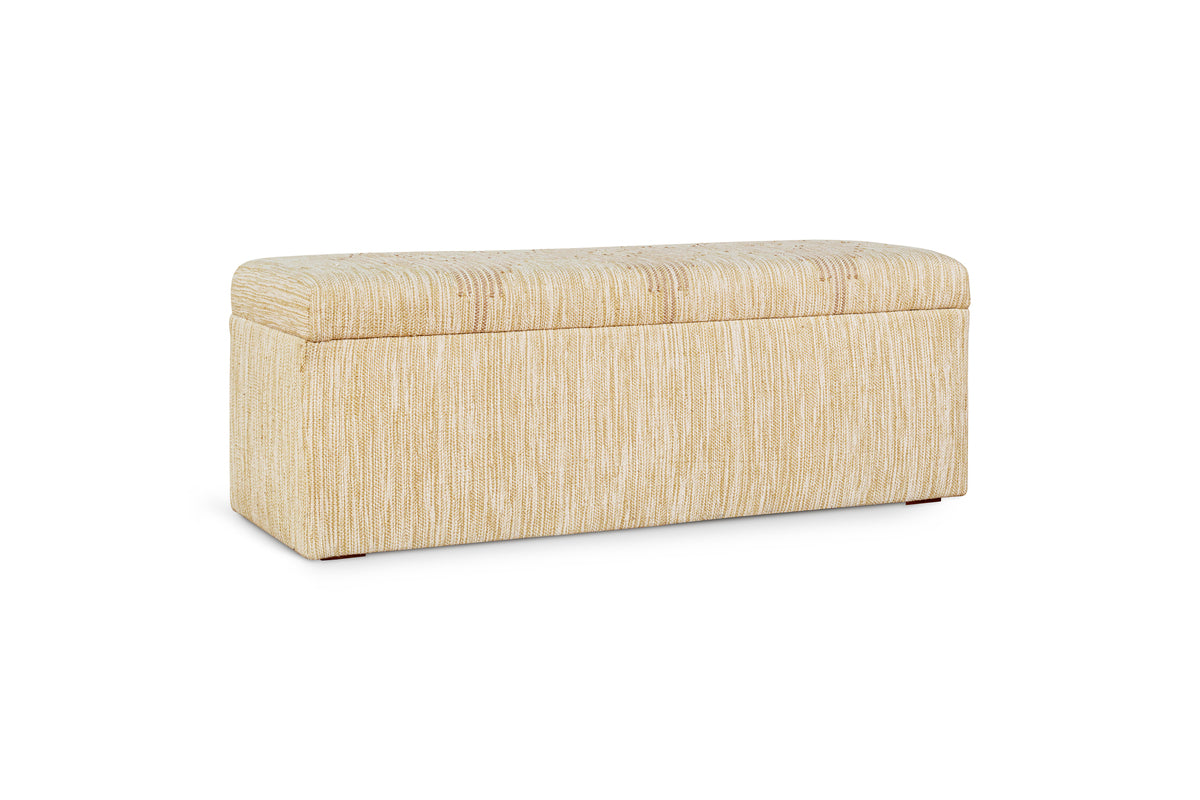 Aranya Cotton & Jute Upholstered Storage Bench - Natural