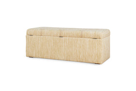 Aranya Cotton & Jute Upholstered Storage Bench - Natural