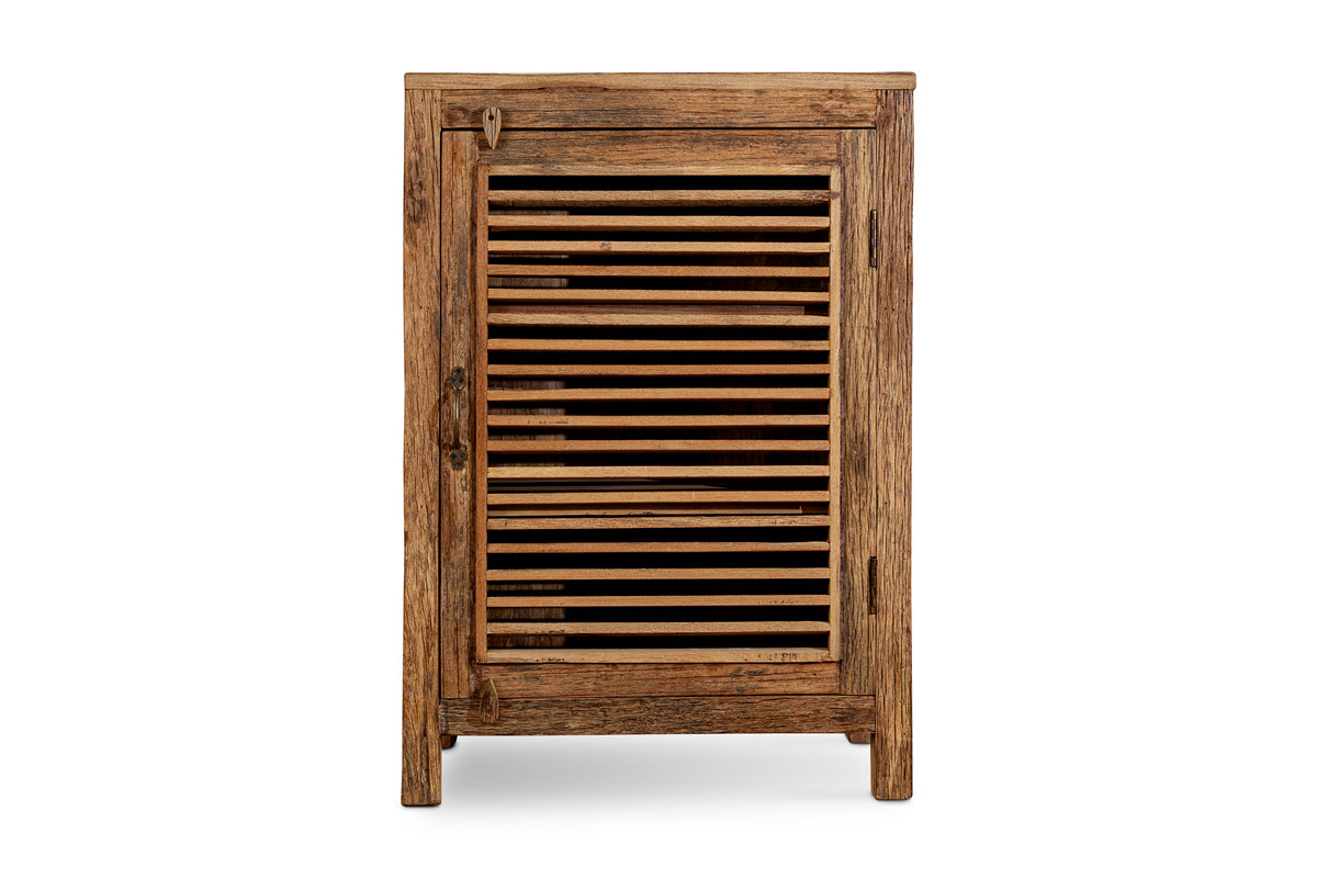 Ibo Reclaimed Wood Slatted Low Cabinet - Natural