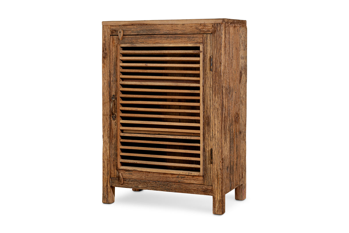 Ibo Reclaimed Wood Slatted Low Cabinet - Natural