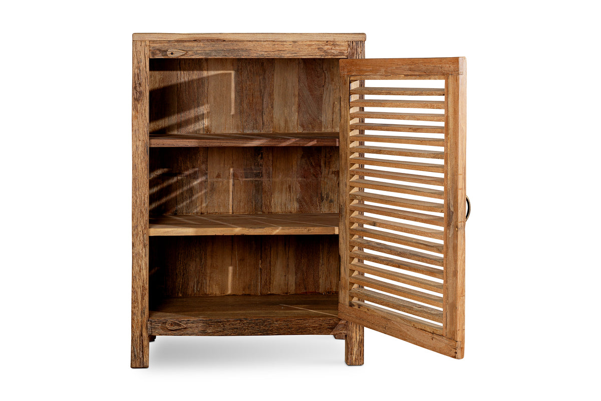 Ibo Reclaimed Wood Slatted Low Cabinet - Natural