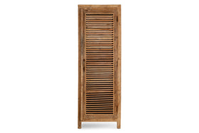 Ibo Reclaimed Wood Slatted Tall Cabinet  - Natural