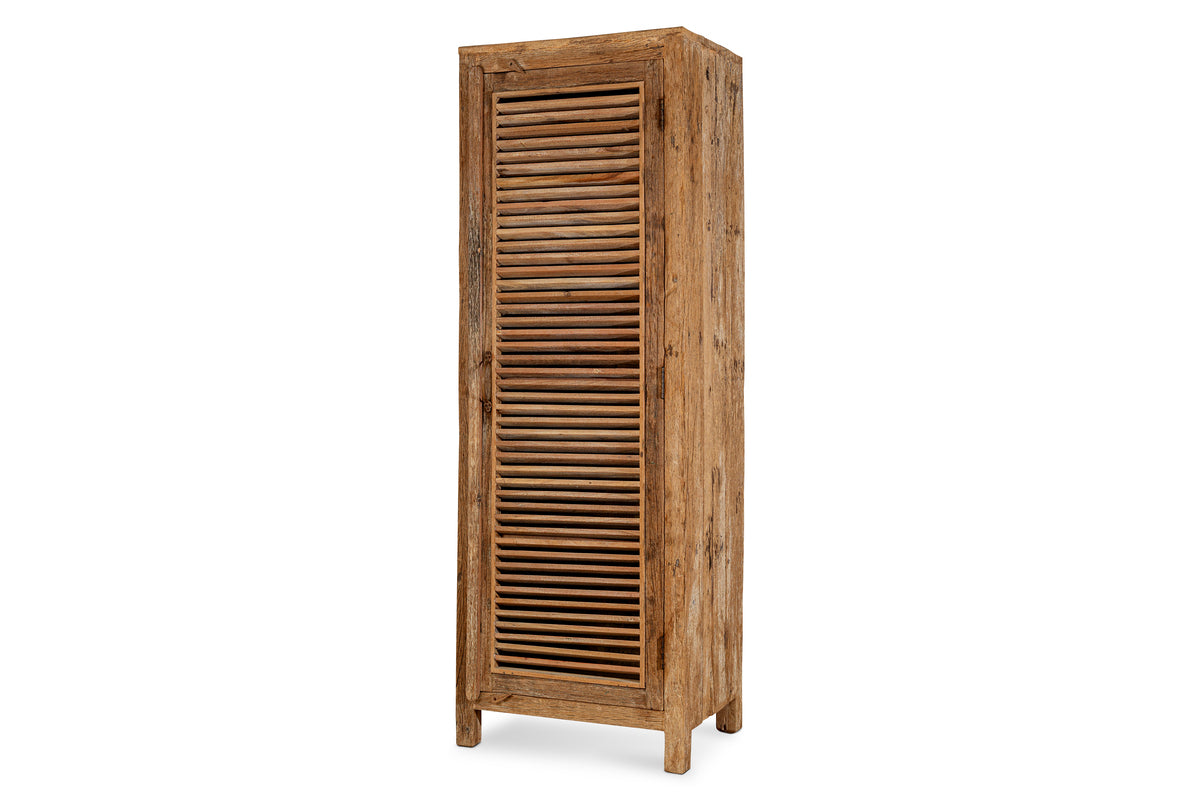 Ibo Reclaimed Wood Slatted Tall Cabinet  - Natural
