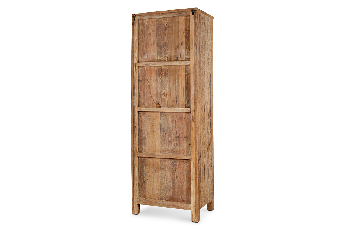 Ibo Reclaimed Wood Slatted Tall Cabinet  - Natural