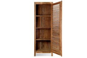 Ibo Reclaimed Wood Slatted Tall Cabinet  - Natural