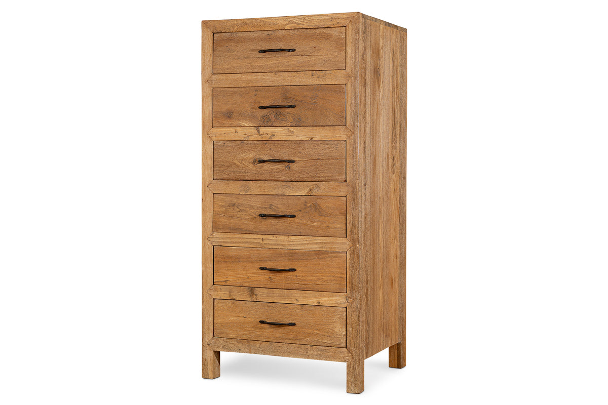 Iya Reclaimed Wood Tall Boy Chest of Drawers - Natural